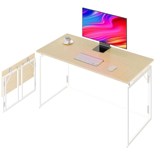 Alawooder Folding Wood Desk for Small Spaces, No Assembly