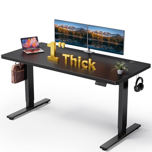 DeskShow 60×28-Inch Electric Standing Desk with 3 Memory Presets