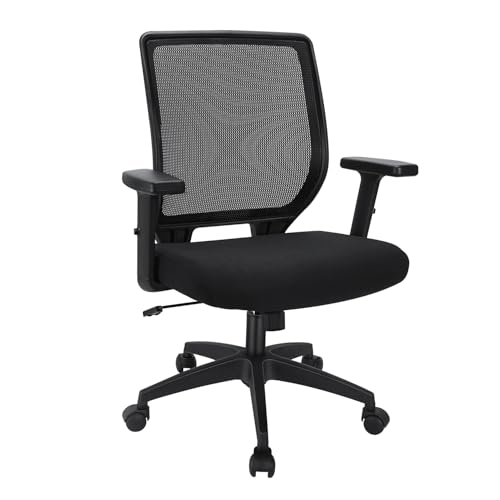 Schwake Ergonomic Office Chair Home Mesh Desk Chair with Adjustable Arms - Mid Back Computer Chairs for Adults - Swivel Task Chair Comfortable for Home Office