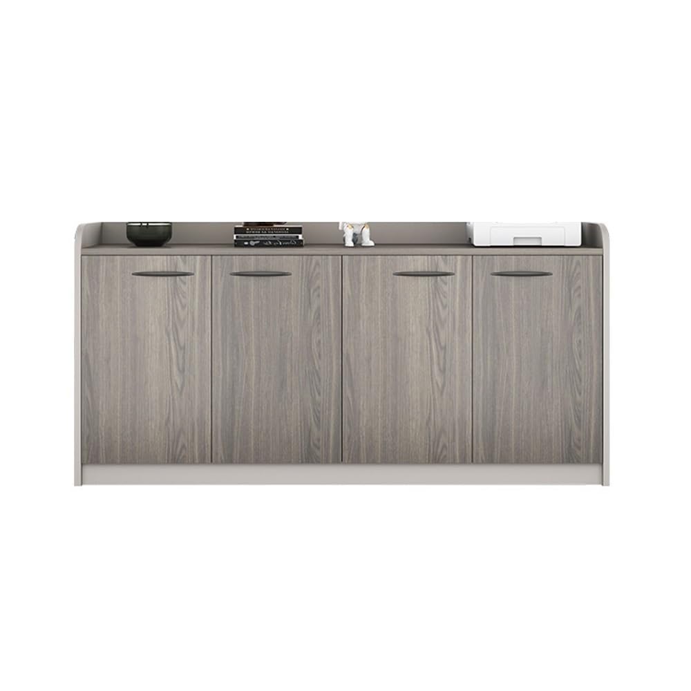 YUHUAWF Brown Locking Four-Door Wooden Office File Cabinet