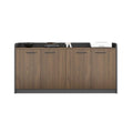 YUHUAWF Brown Locking Four-Door Wooden Office File Cabinet