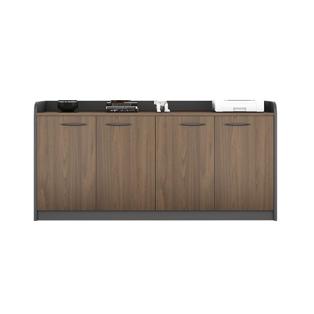 YUHUAWF Brown Locking Four-Door Wooden Office File Cabinet