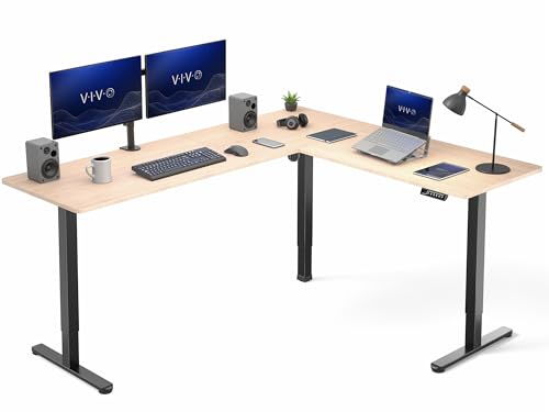 VIVO 3CT L-Shaped Electric Height-Adjustable Standing Desk