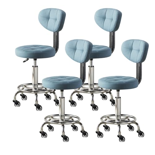 SDVantage Drafting Stools with Backrest and Footrest, 4-Piece Set