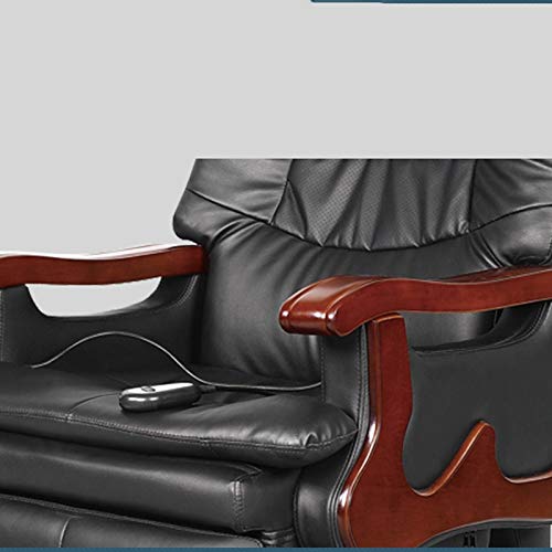 IIPOSAQQ Boss Chair High-Back Leather Electric Reclining Executive Swivel Thick Padding and Ergonomic Design with Headrest and Lumbar Support for Home and Office Size:5375115cm Color