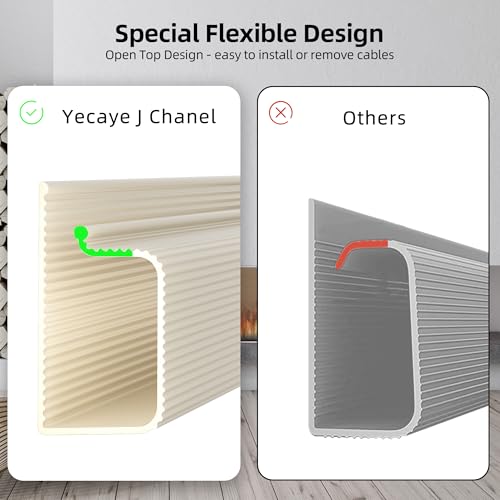 YECAYE Self-Adhesive Cable Hider and Cord Organizer, Black