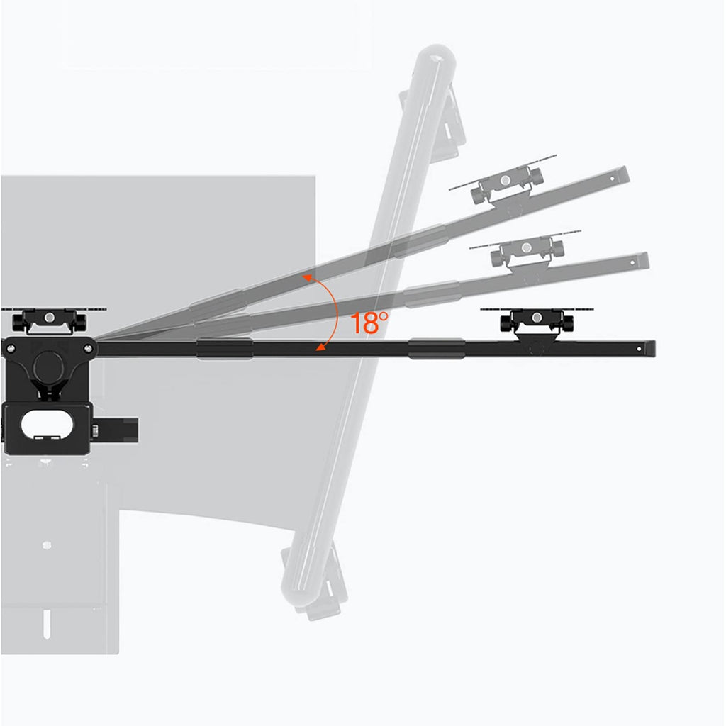 JOMRTS Six-Monitor Mobile Floor Stand with Keyboard Tray