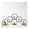Hexagonal Metal and Wood Honeycomb Display Storage Shelf
