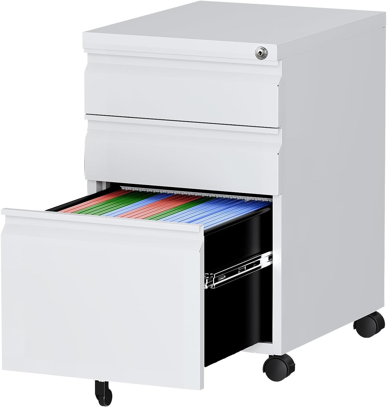 Letaya Locking Mobile Under-Desk File Cabinet, 2 or 3 Drawers