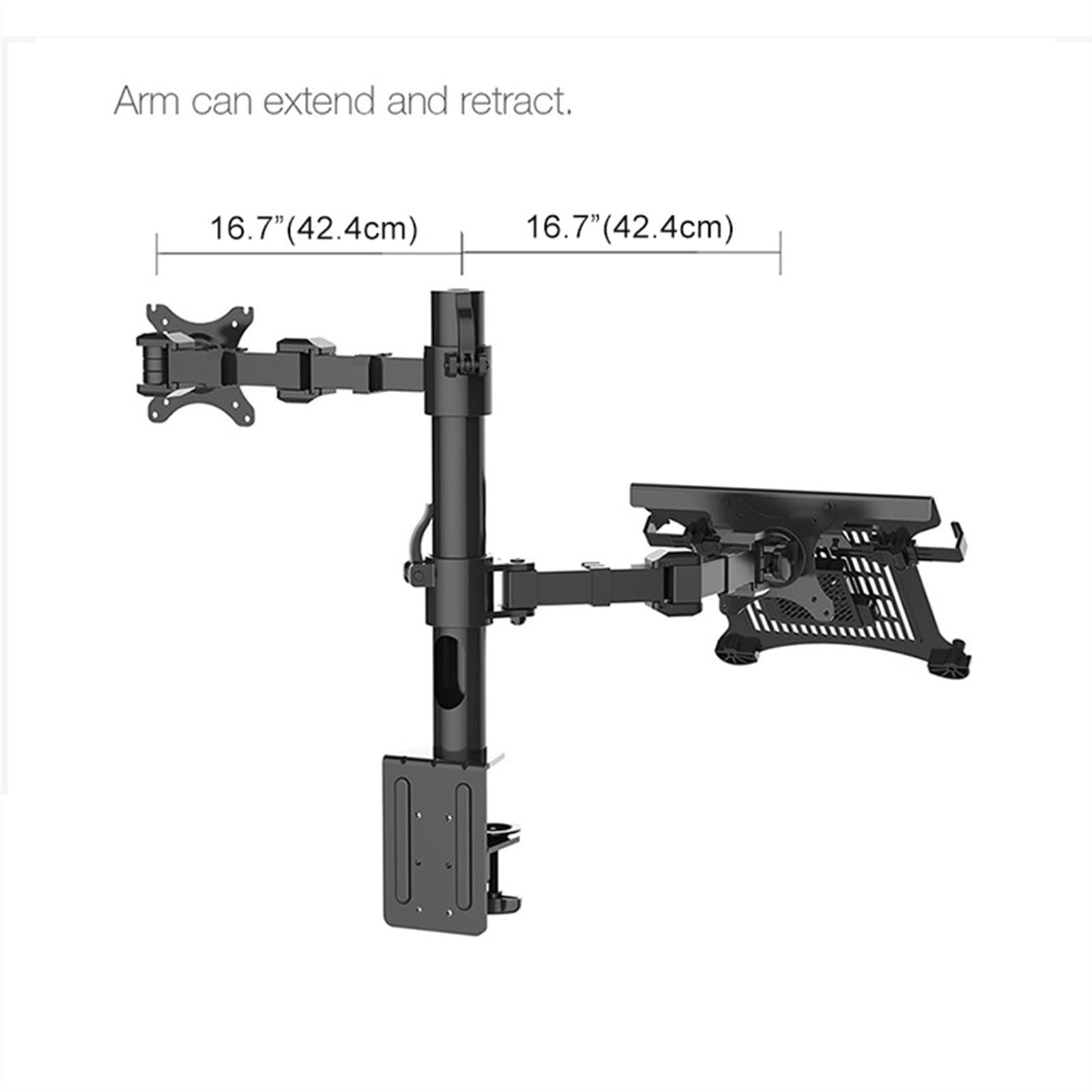 Heavy-Duty Full-Motion Dual-Arm Laptop and Monitor Desk Mount