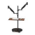 14–43-Inch Dual-Monitor Mobile Floor Stand with Keyboard Tray