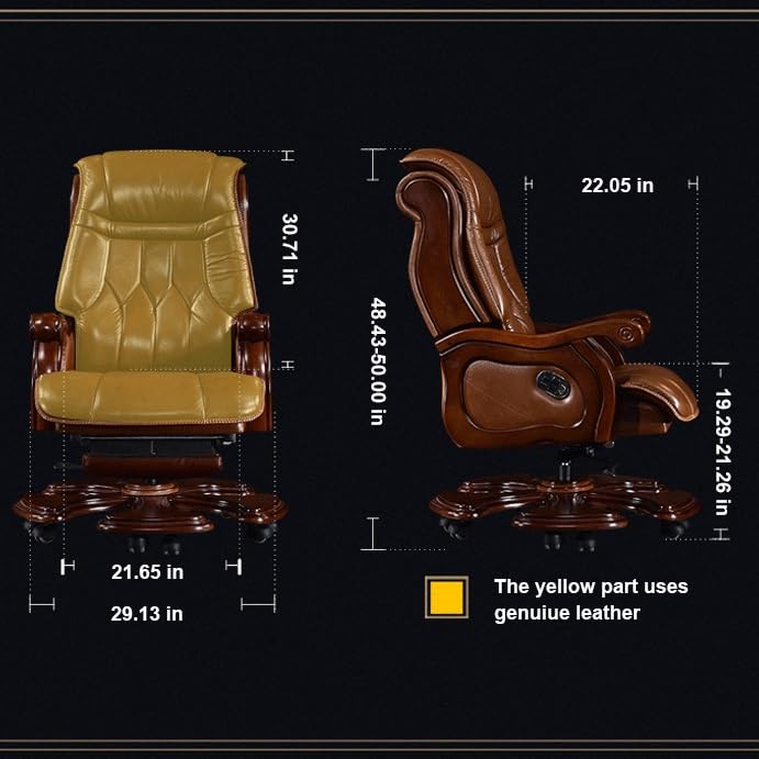 FMURY Office Chair Recliner Leather Ergonomic Manager and Executive Office Chair