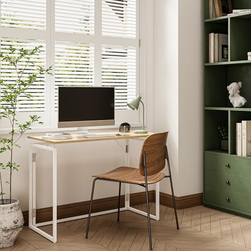 alawooder Folding Desk: No Assembly, Wood Top for Small Spaces