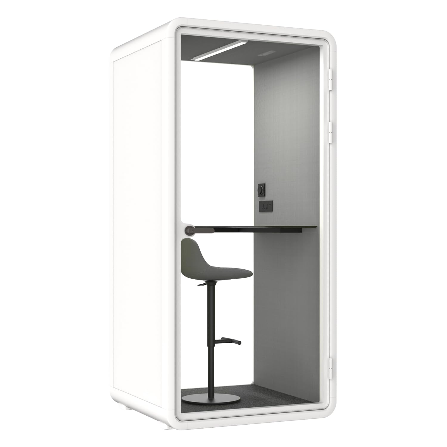 Quiet Meeting Pod with Acoustic Panels, Office Soundproof Room with Furniture, Portable Removable Working Booth for Private Phone Calling, Study, Individual Seater Personal Office H92in W43in D40in