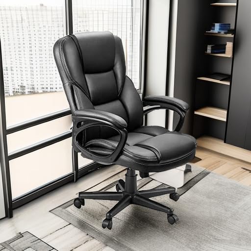Furmax Office Executive Chair High Back Adjustable Managerial Home Desk Chair, Swivel Computer PU Leather Chair