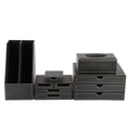 JSEIAJB 5-Piece Wooden Desk Organizer and File Rack Set