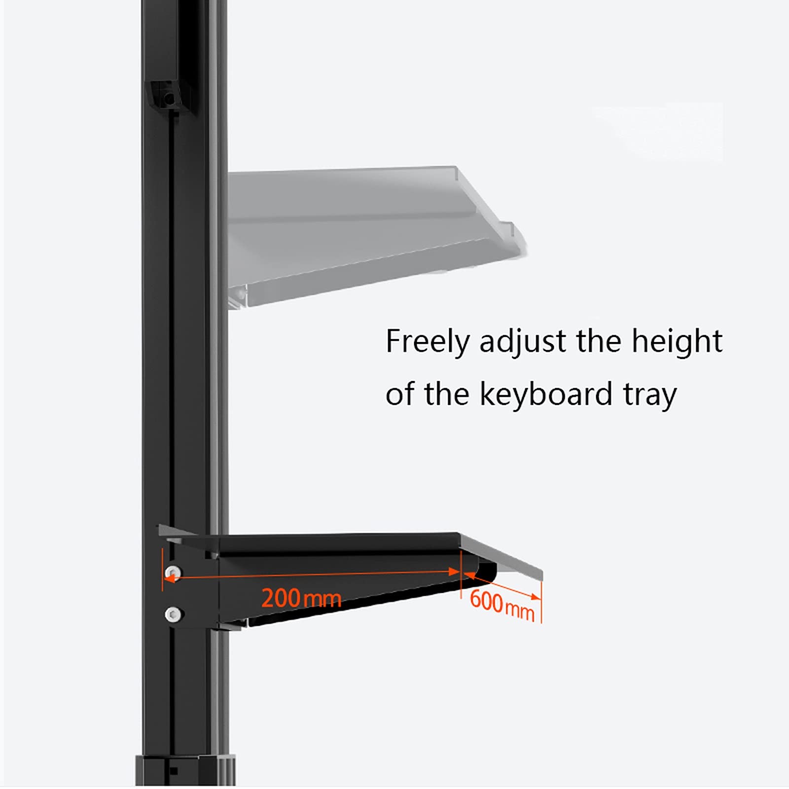 HXYONGN Six-Monitor Mobile Floor Stand with Keyboard Tray