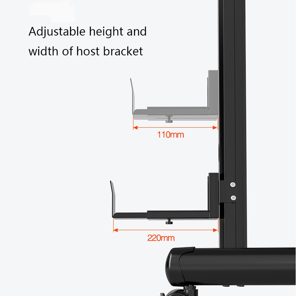 HXYONGN Six-Monitor Mobile Floor Stand with Keyboard Tray