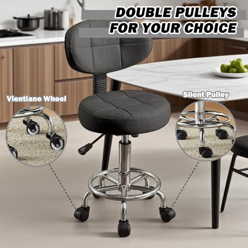 SDVantage Drafting Stools with Backrest and Footrest, 4-Piece Set
