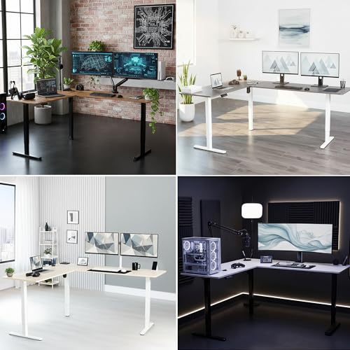 VIVO Electric Height Adjustable Corner Stand Up Desk, Table Top, Frame, L-Shaped Standing Workstation, 3CT Series