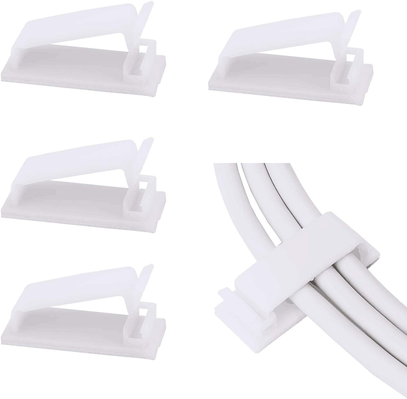 SOULWIT Self-Adhesive Cable Management Clips, 50-Piece Set