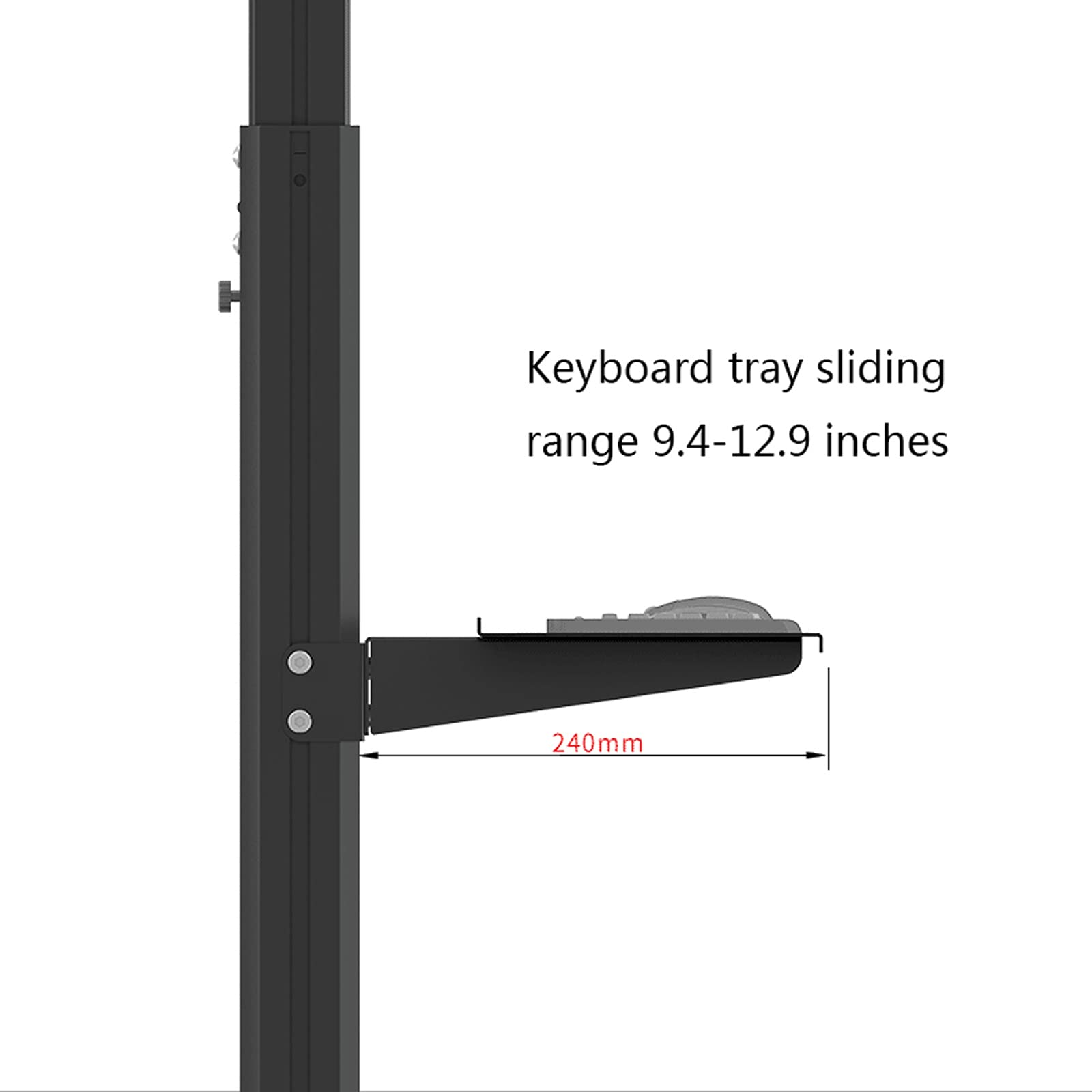 JOMRTS Triple-Monitor Mobile Floor Stand with Keyboard Tray