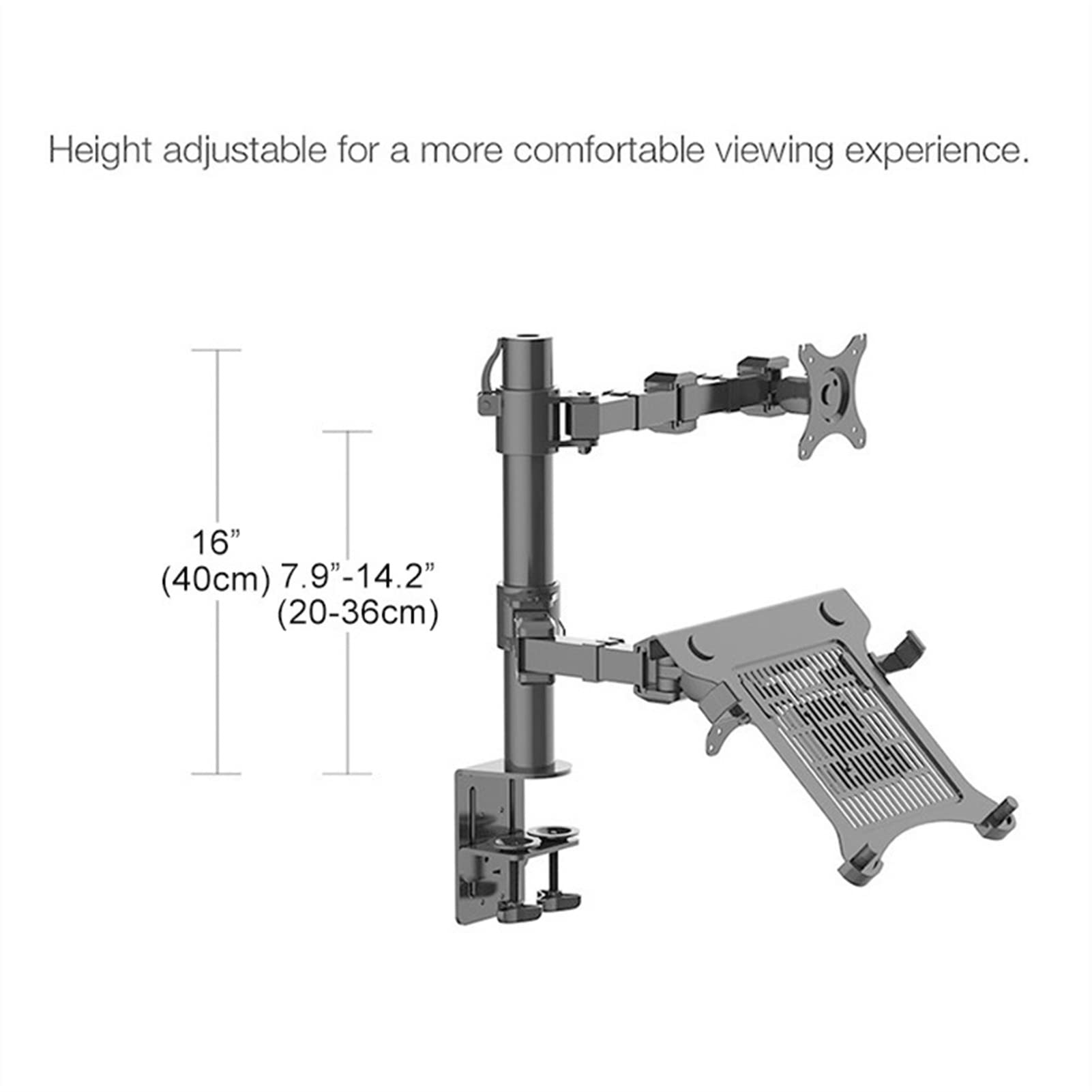 Heavy-Duty Full-Motion Dual-Arm Laptop and Monitor Desk Mount