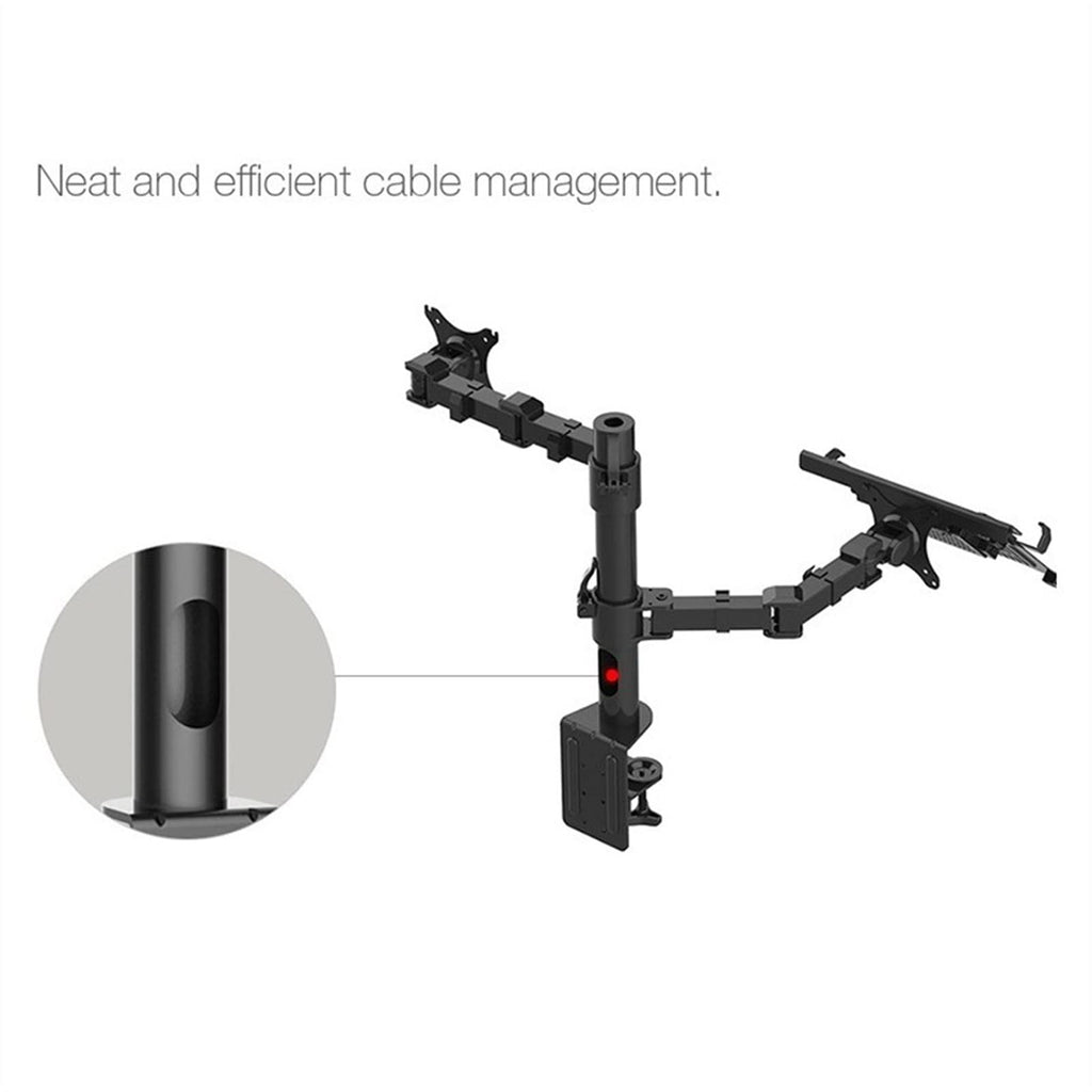 Heavy-Duty Full-Motion Dual-Arm Laptop and Monitor Desk Mount