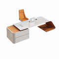 TRABVVIJSC L Shaped Desk Simple and President Table and Chair Combination Computer Desk with