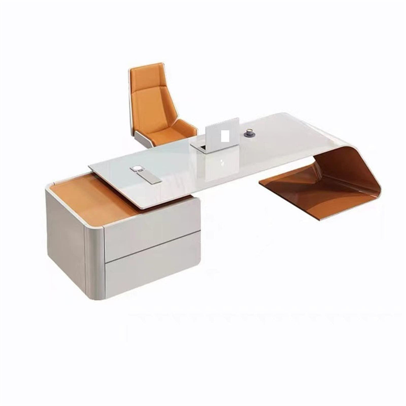 TRABVVIJSC L-Shaped Executive Computer Desk and Chair Set