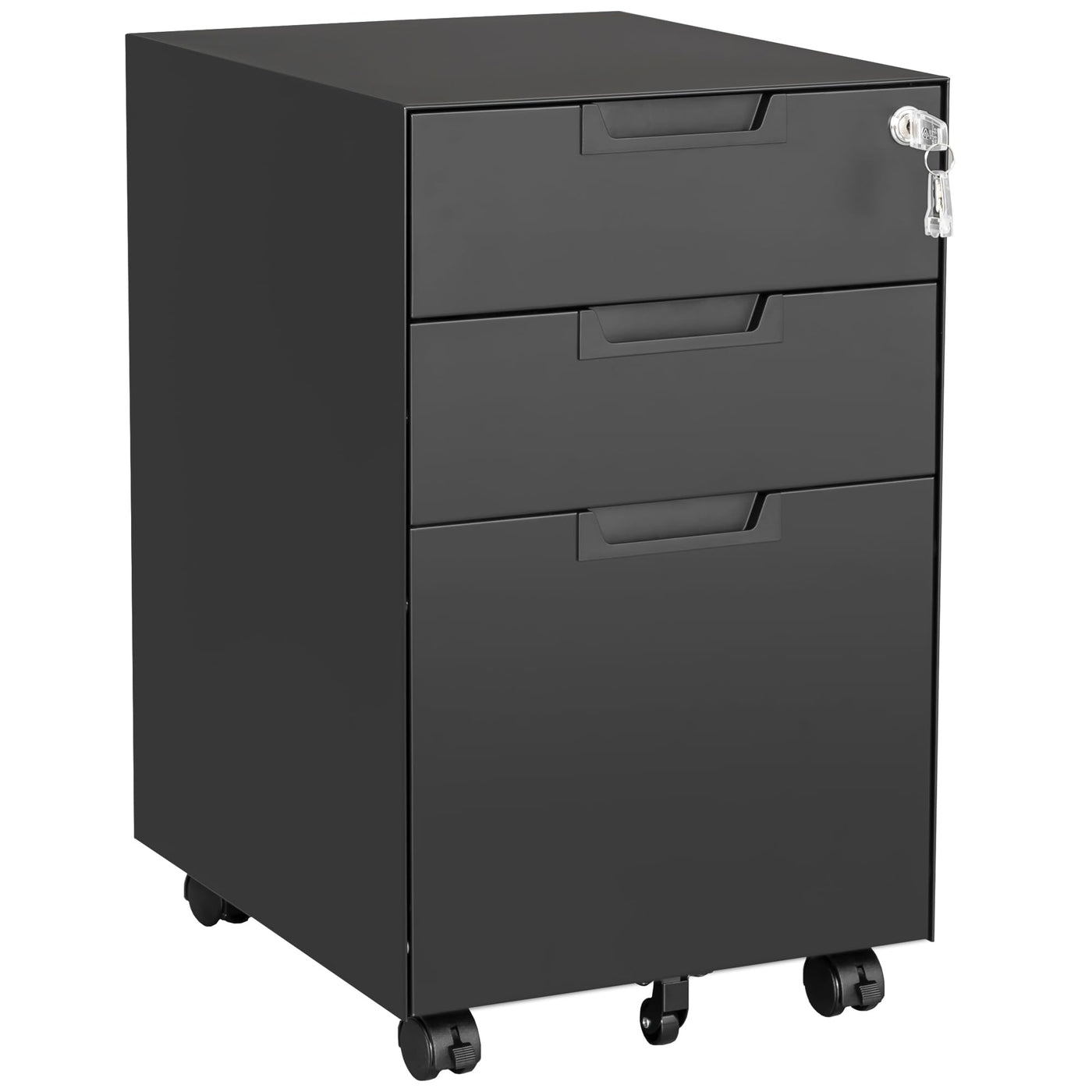 Letaya Locking Mobile Under-Desk File Cabinet, 2 or 3 Drawers