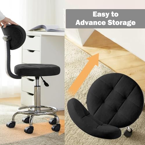 SDVantage Drafting Stools with Backrest and Footrest, 4-Piece Set