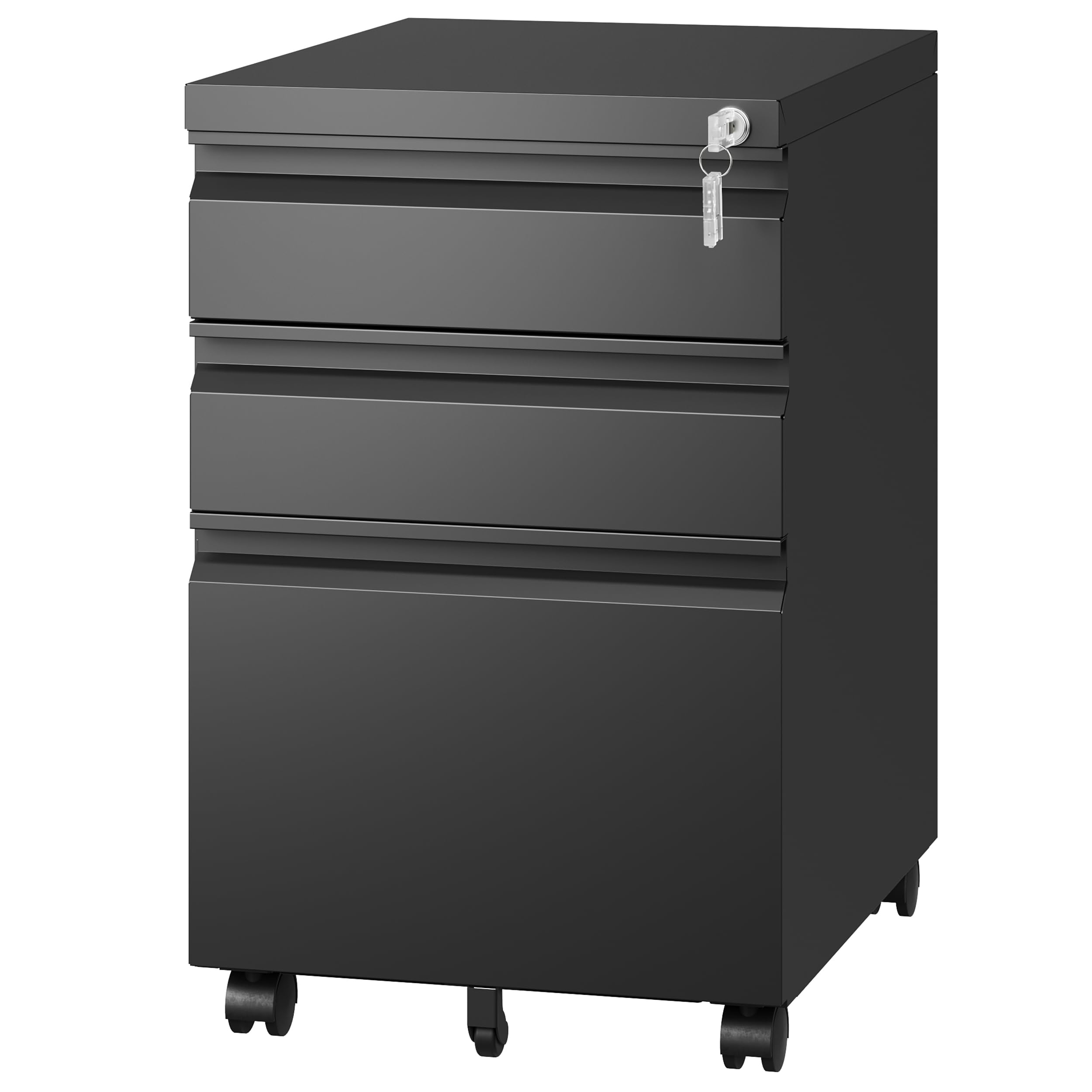 Letaya Locking Mobile Under-Desk File Cabinet, 2 or 3 Drawers