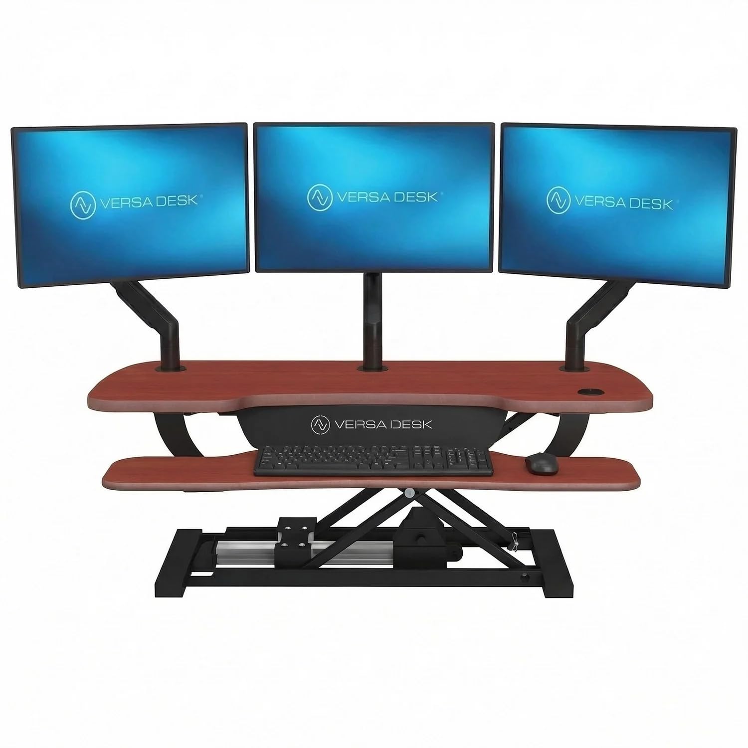 VERSADESK Electric Standing Desk Converter, PowerPro Height Adjustable, Sit to Stand Riser With Keyboard Tray, Push-Button Control Switch With USB Charging Port