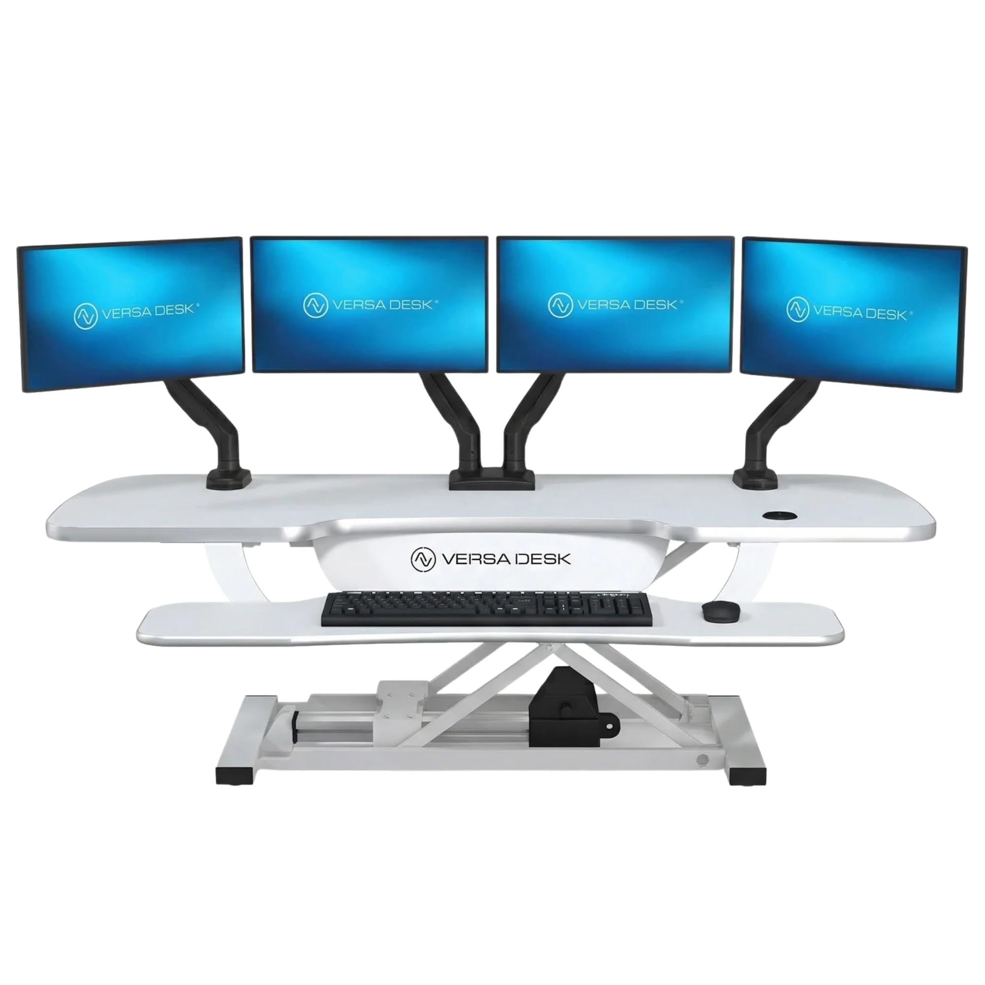 VERSADESK Electric Standing Desk Converter, PowerPro Height Adjustable, Sit to Stand Riser With Keyboard Tray, Push-Button Control Switch With USB Charging Port