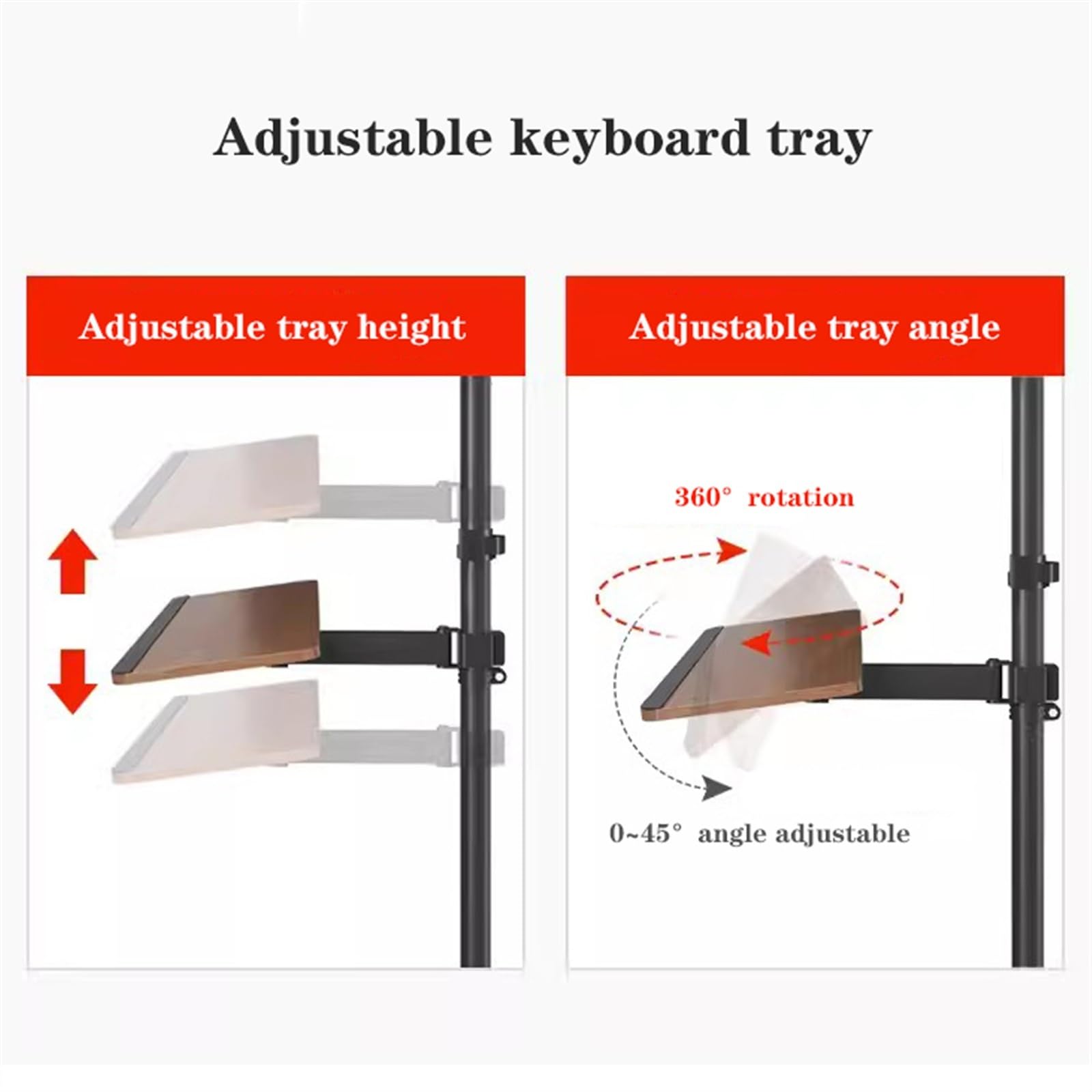 14–43-Inch Dual-Monitor Mobile Floor Stand with Keyboard Tray