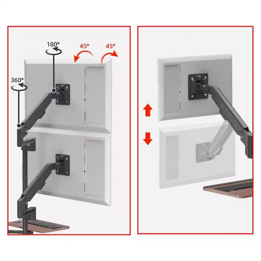 14–43-Inch Dual-Monitor Mobile Floor Stand with Keyboard Tray