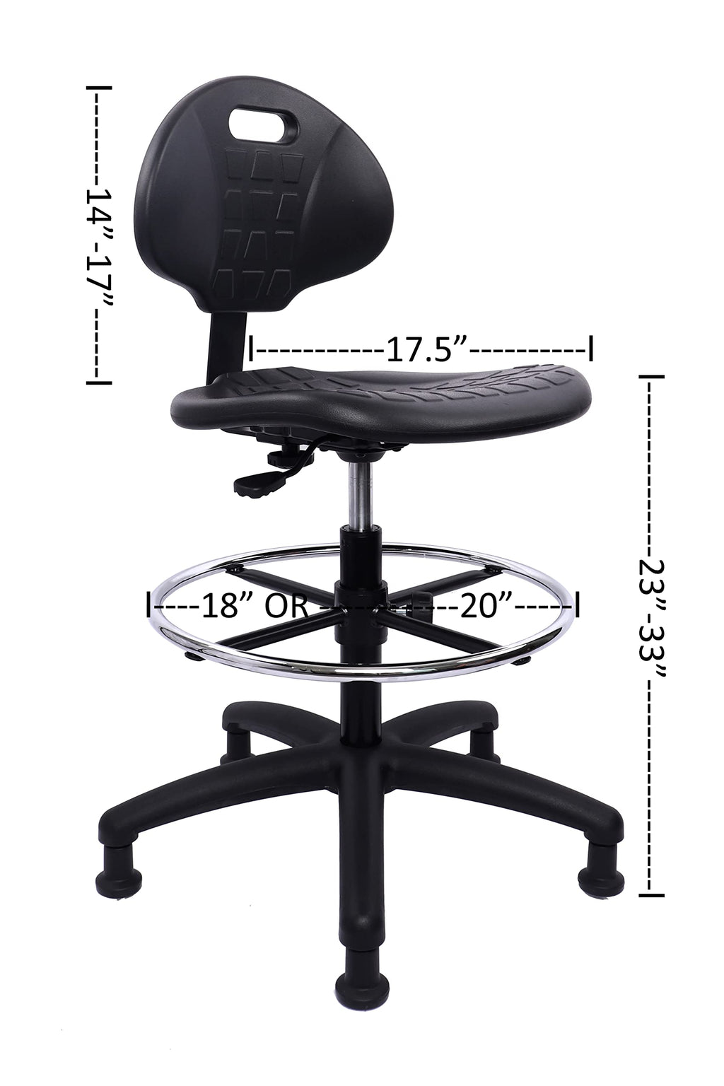 Chair Master Heavy-Duty Polyurethane Drafting Stool with Footring