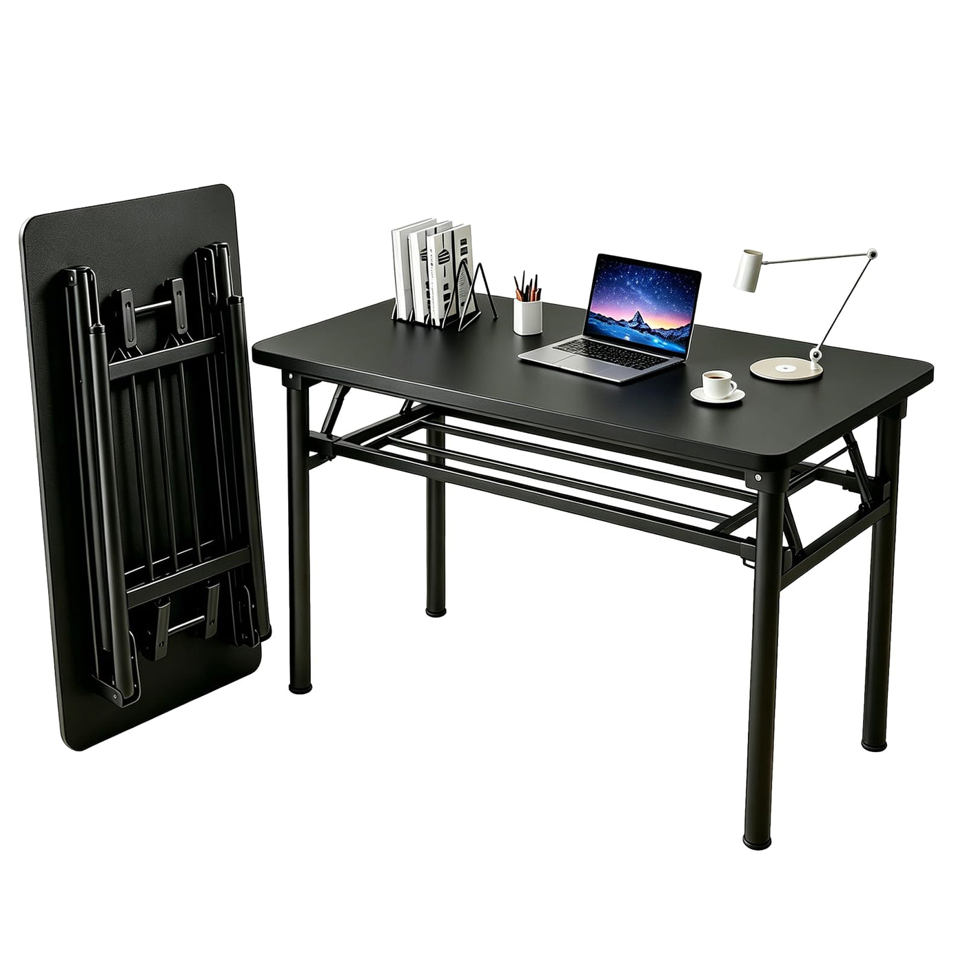 HDOFM Folding Computer Desk for Small Spaces, No Assembly