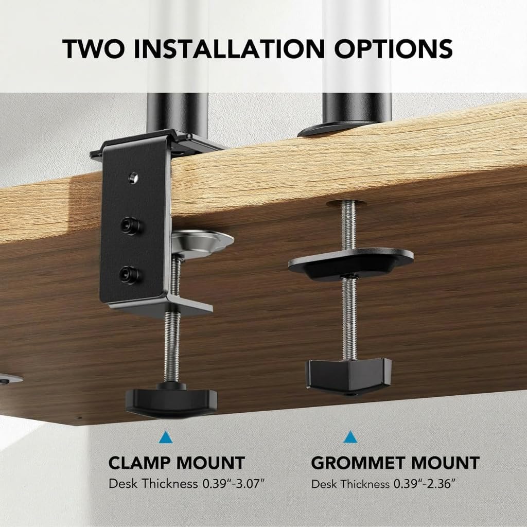 HUANUO Monitor Arm with Laptop Tray for 13–32-Inch Monitors
