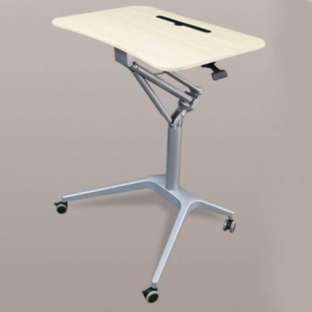 Mobile Laptop Desk Table,Mobile Workstation Compact with 4 Rolling Castors Moveable & Height Adjustable 75-106CM for Small Space Movable Trolley Side Sofa Couch Table,Black (A)