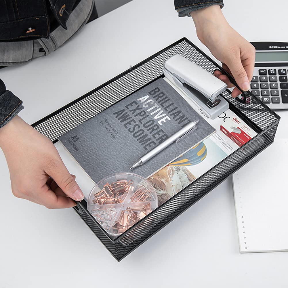 EsOfficce Black Metal Mesh Desk Drawer Organizer