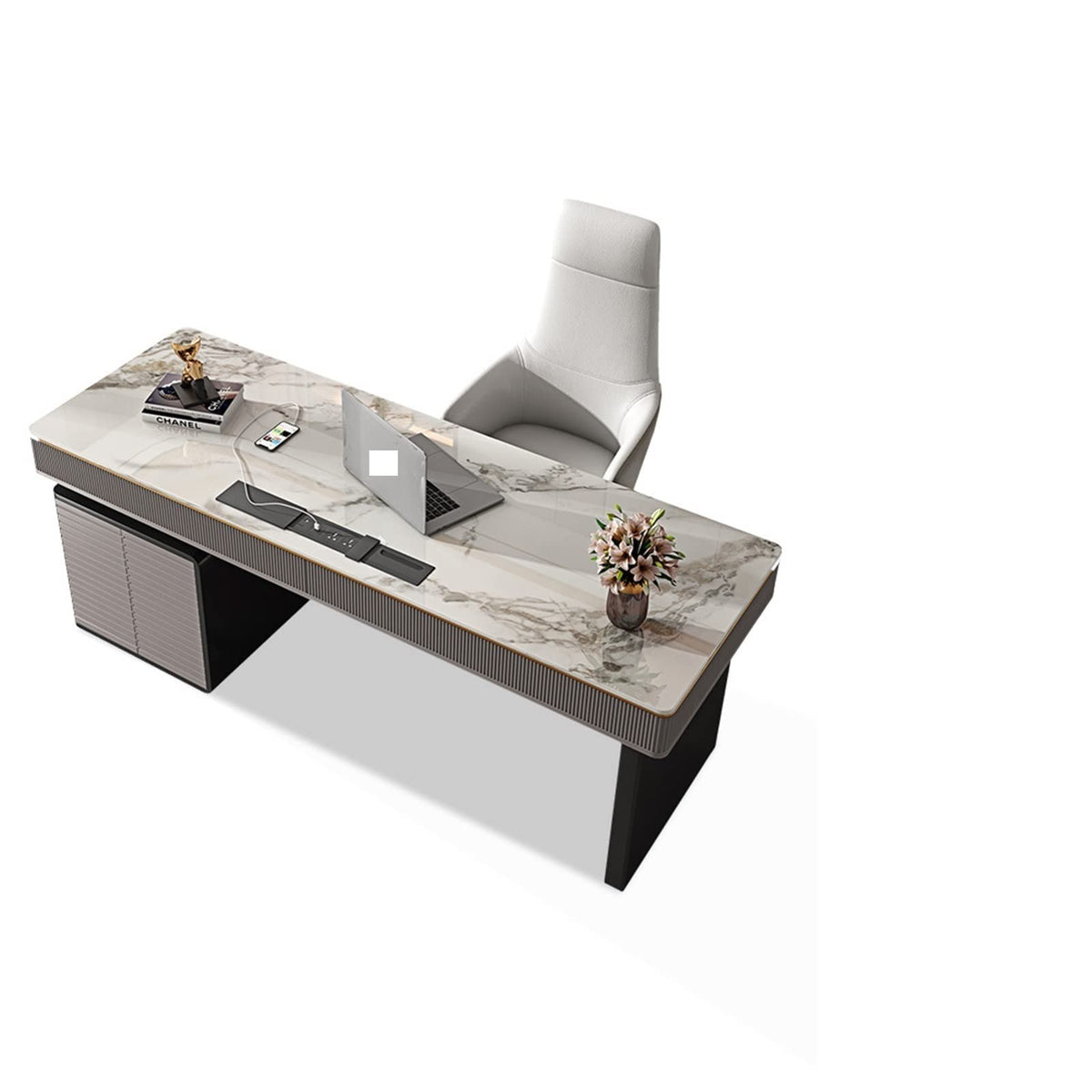 TRABVVIJSC Minimalist Luxury L-Shaped Executive Computer Desk
