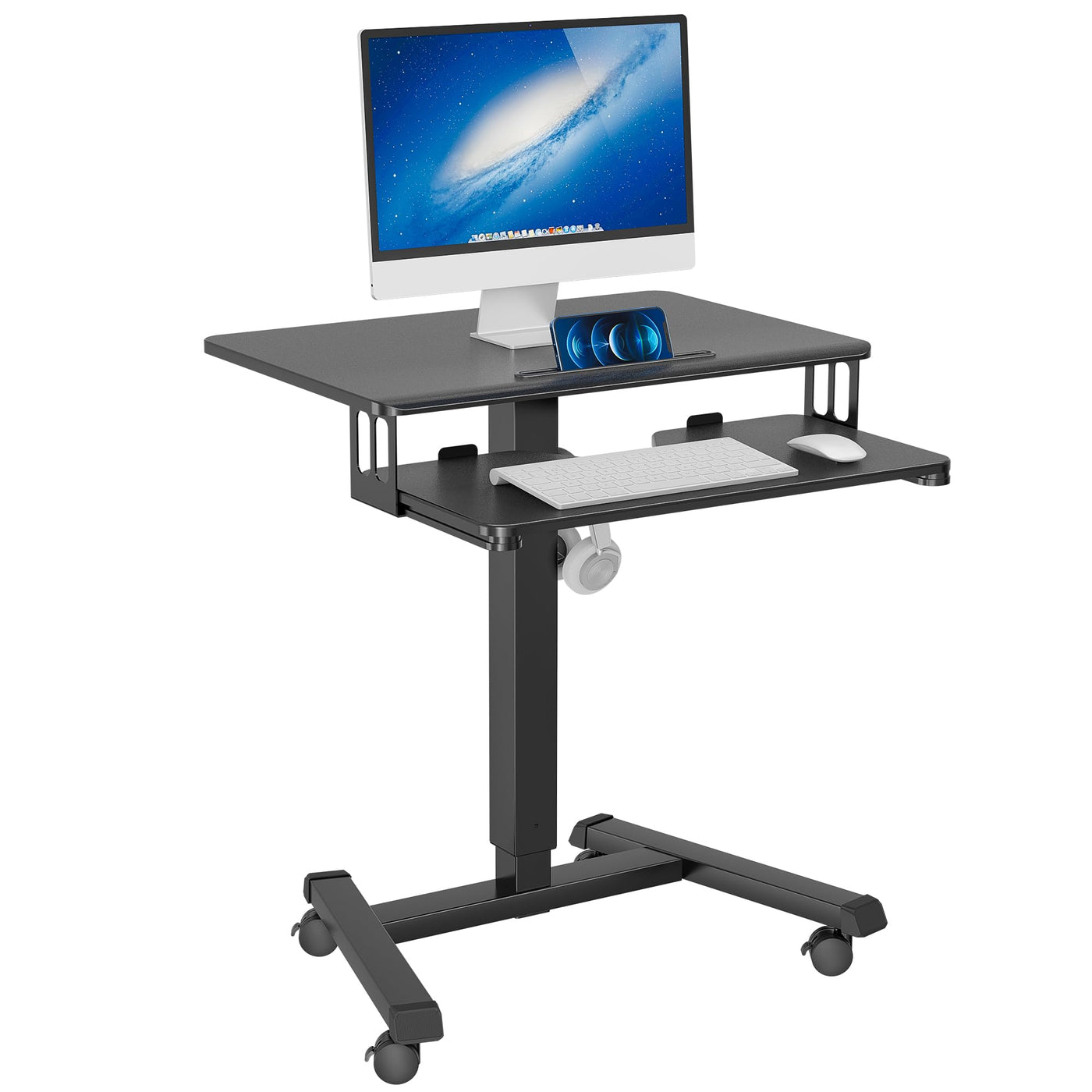 BONTEC Mobile Standing Desk and Podium with Keyboard Tray