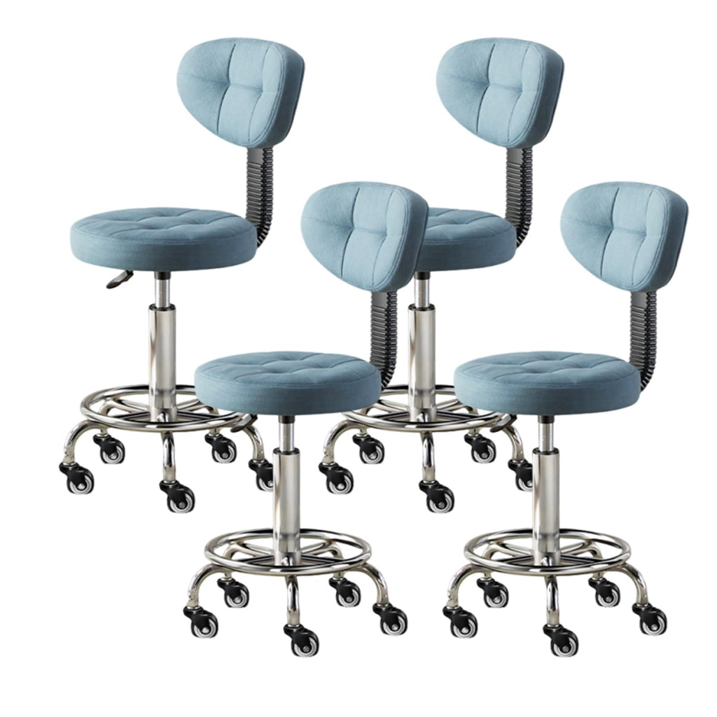 SDVantage Drafting Stools with Backrest and Footrest, 4-Piece Set
