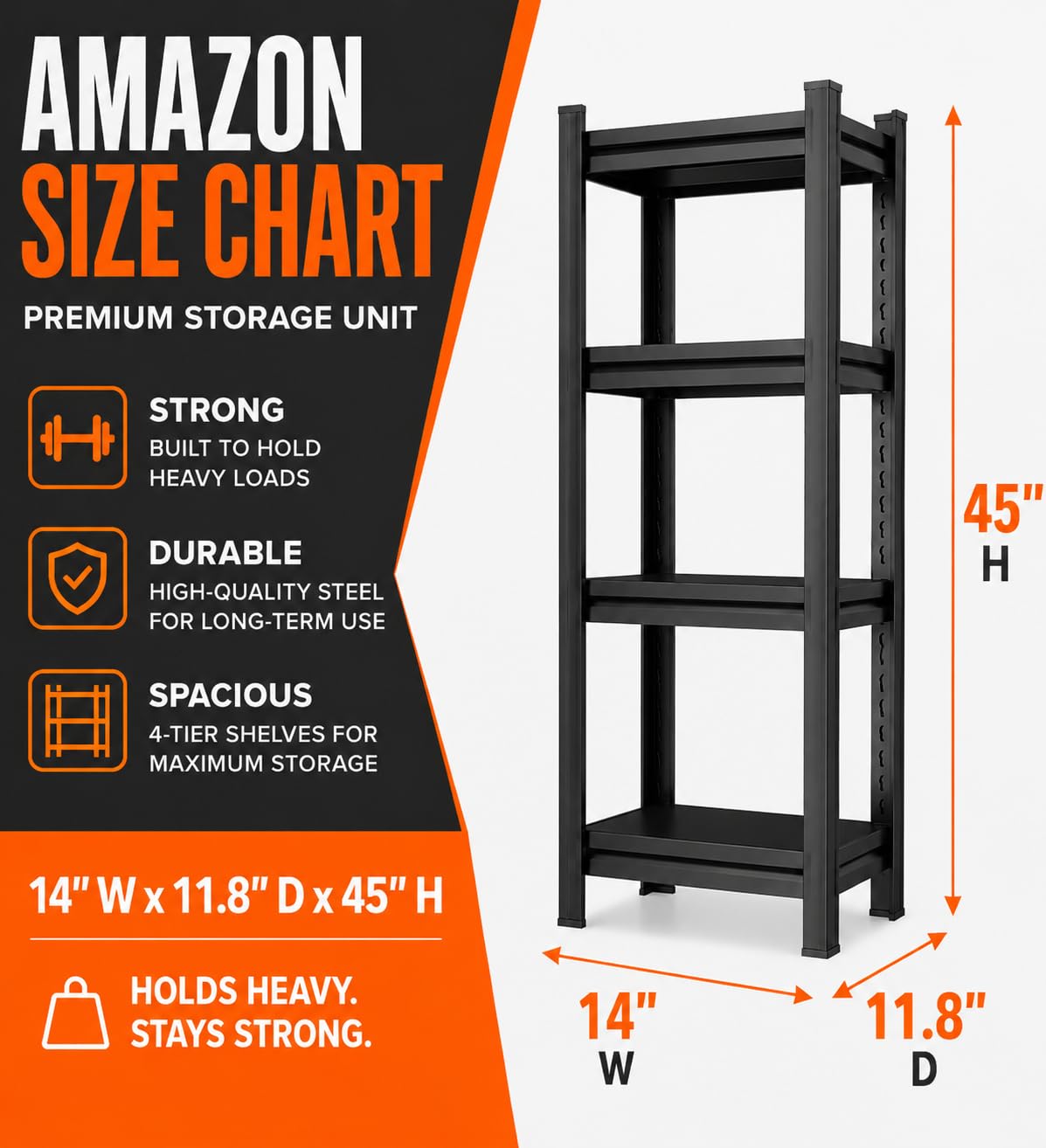 BEESTMUEBLE 3000-LB Heavy-Duty 5-Tier Steel Garage Shelving