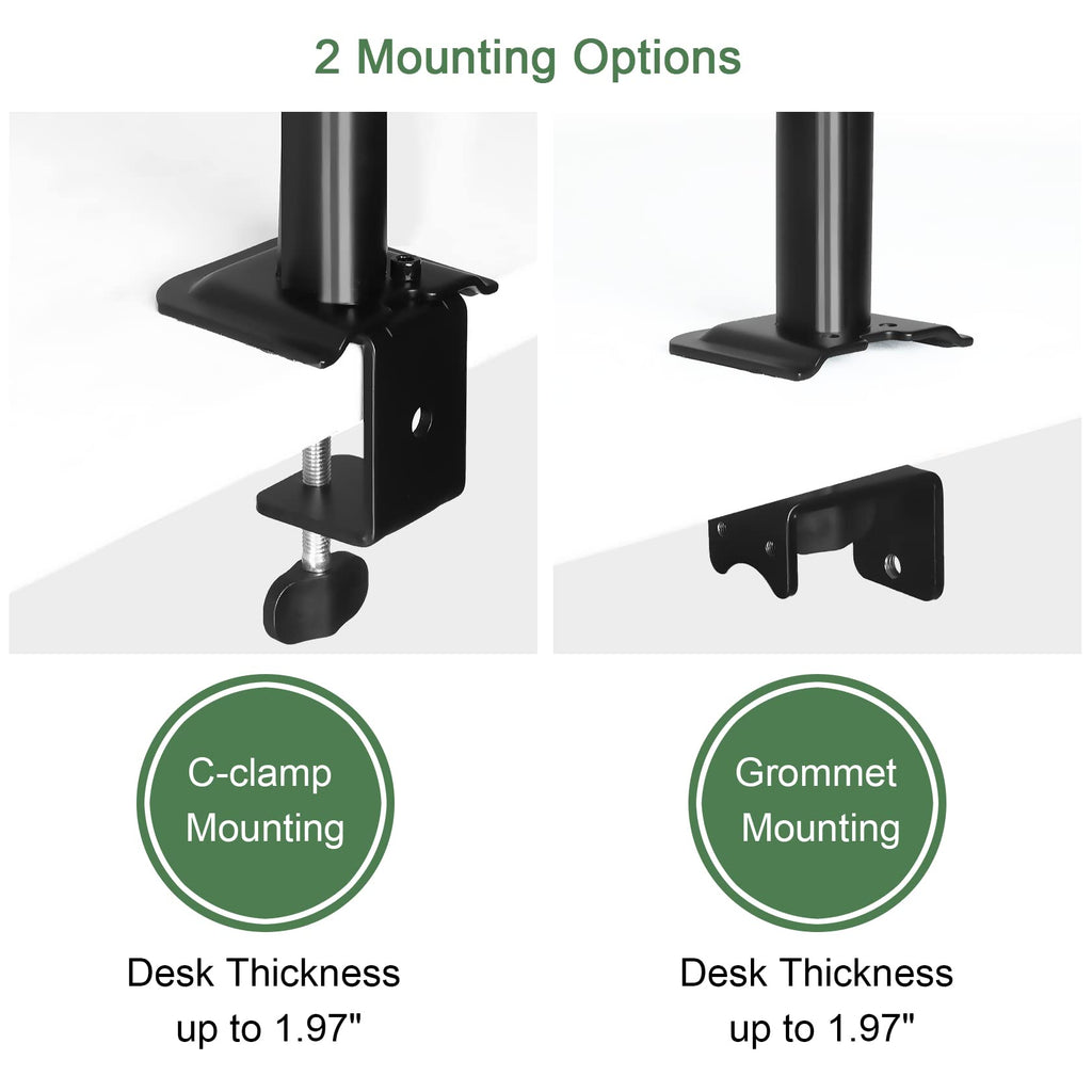 UPGRAVITY Monitor Arm with Laptop Tray for 13–27-Inch Monitors