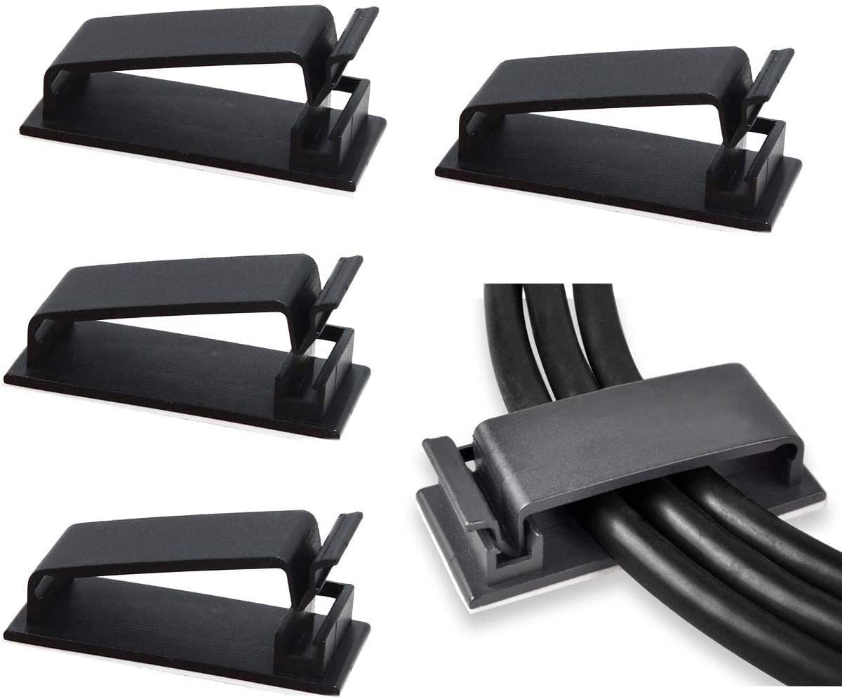 SOULWIT Self-Adhesive Cable Management Clips, 50-Piece Set