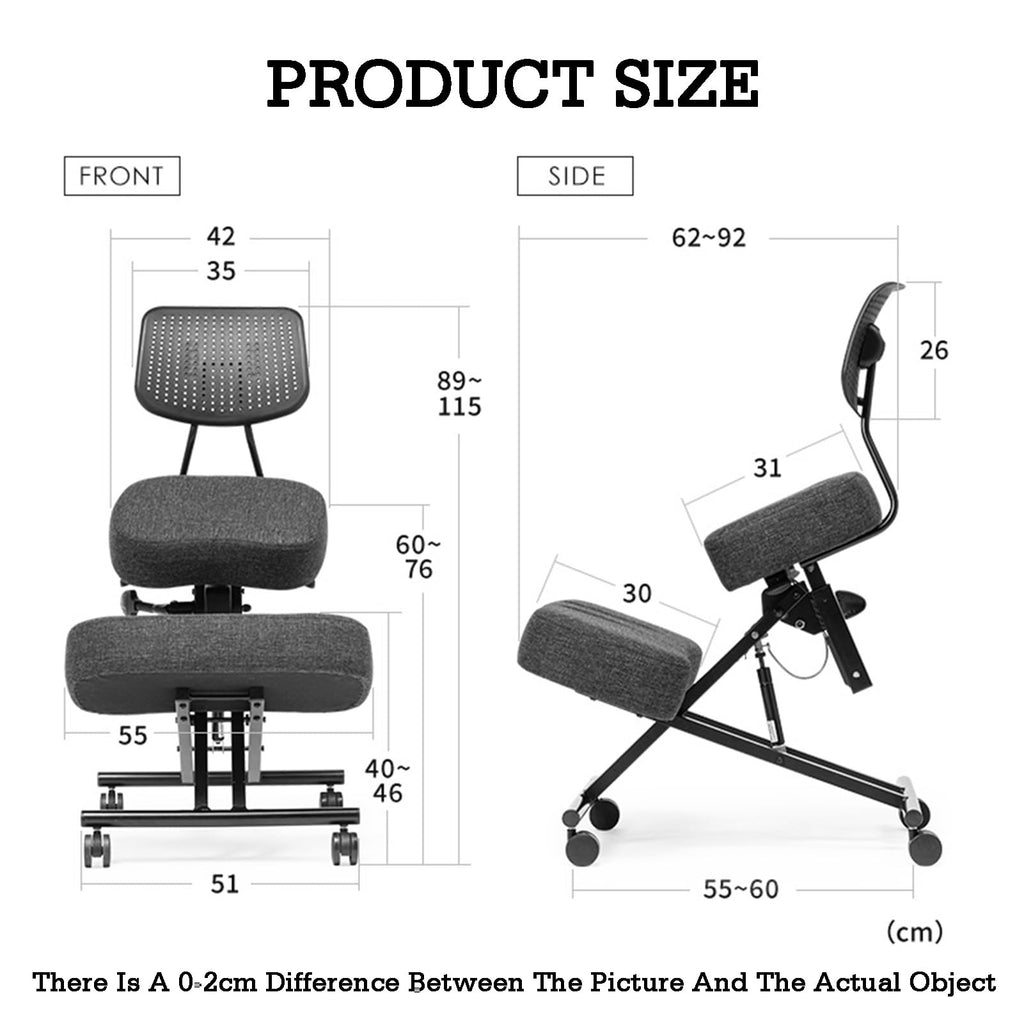 Height Adjustable Kneeling Stool Office Chair for Back & Neck Pain Relief, Ergonomic Design for Improved Posture, Ideal for Home & Office Use, Comfortable PC Desk Chair