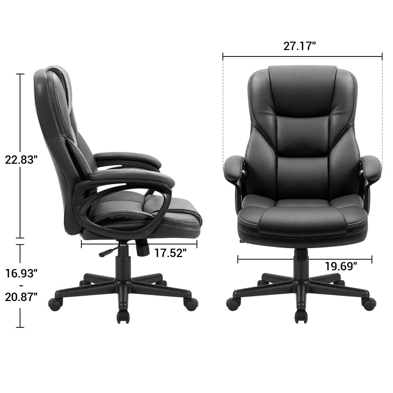 Furmax Office Executive Chair High Back Adjustable Managerial Home Desk Chair, Swivel Computer PU Leather Chair